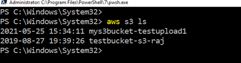 lista existente bucket S3 usando o AWS CLI