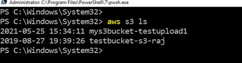 elenco esistente S3 secchio utilizzando AWS CLI