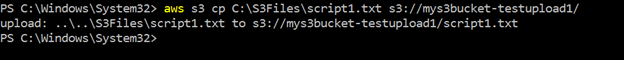 Caricamento di oggetti nel bucket S3 utilizzando AWS CLI