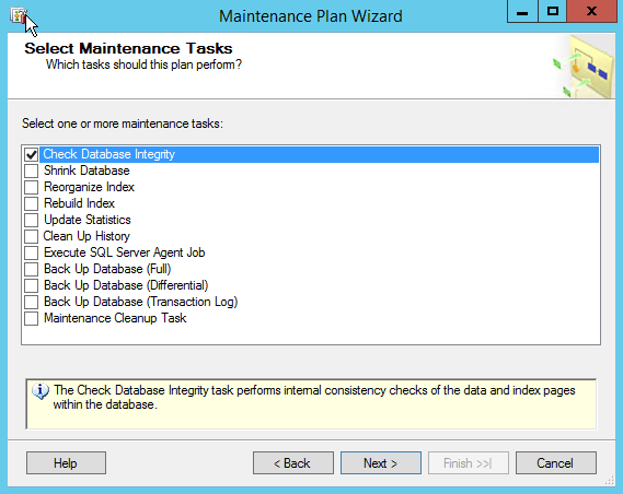 Select maintenance tasks