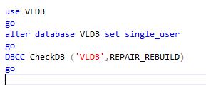 DBCC CheckDB repair_rebuild script