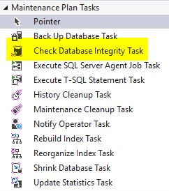 DBCC CheckDB check database integrity task