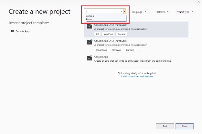 Visual Studio 2019 Create Project 2