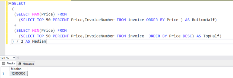 Calculate The Median By Using Transact Sql Coding Sight