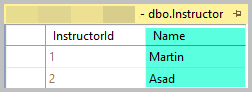 Now, we need to add two instructors named Martin and Asad. Thus, add the following data to the Instructor table
