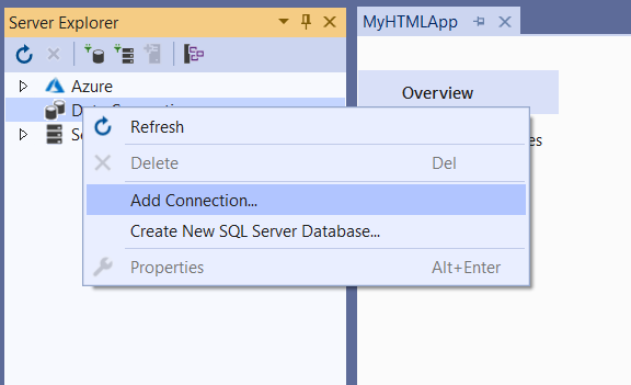 Connecting SQL Server with Visual Studio