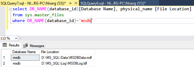 Move the MSDB Database