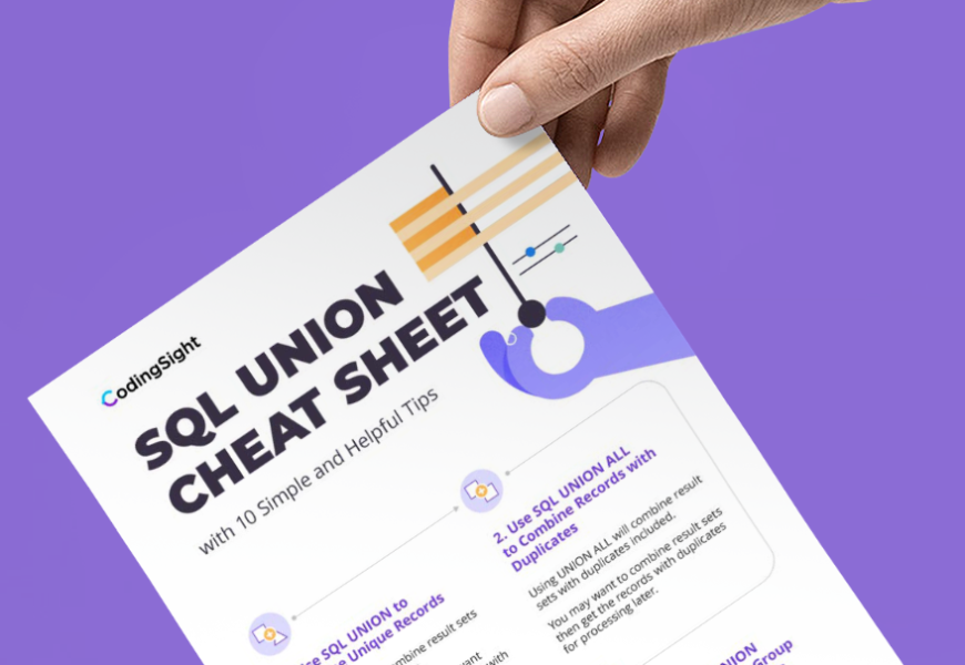 CodingSight - SQL Union Cheat Sheet Download Free PDF