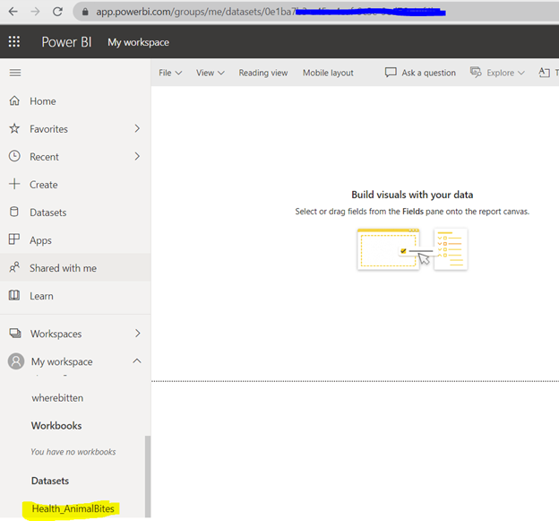 To get the dataset via Power BI REST API, you need the dataset ID. You can find it by clicking the dataset name in your workspace in Power BI Service