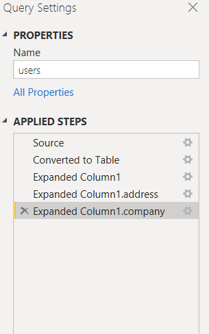To plot visualizations, you need to open your data in the Reports View. To do this, click on the final step in the APPLIED STEPS pane – in our case, it is Expanded Column1.company