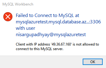 MySQL Workbench error - Failed to connect to MySQL