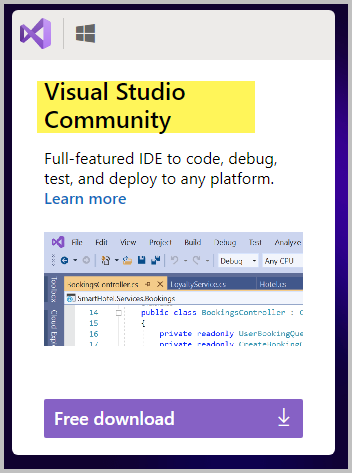 Visual Studio community edition is free to use for individual developers, subject to terms and conditions. You can download it from Microsoft's official website