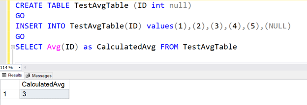 SQL AVG() behavior with NULL values