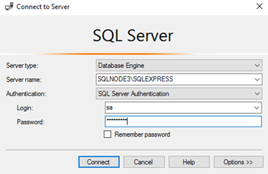 Connect SSMS to SQL Service