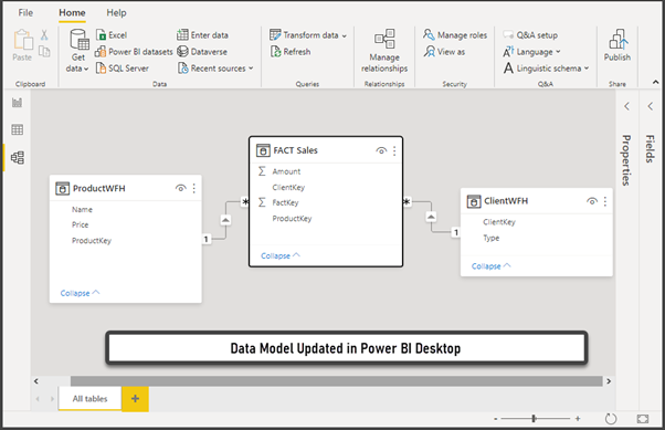 Data Model Updated in Power BI Desktop