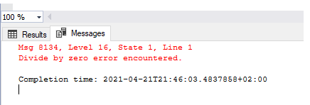 SQL Server Error handling