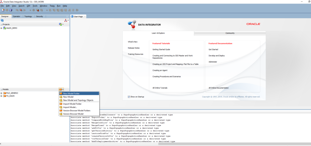 New Model Folder in Oracle Data Integrator