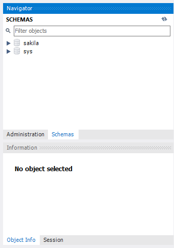 schema is disappeared from the Navigator’s Schema pane