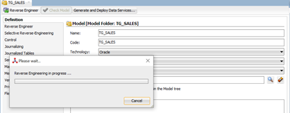ODI will connect to the ADW database instance and list of all table schemas