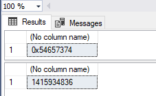 Using Integer Values with Binary Data Types
