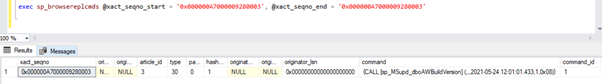 new record with the UPDATE time was inserted into the MSrepl_transactions table with the nearby entry_time