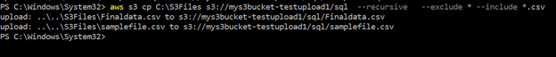  script uploads files with the .csv extension into the S3 bucket