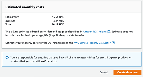 Create a database in Amazon RDS