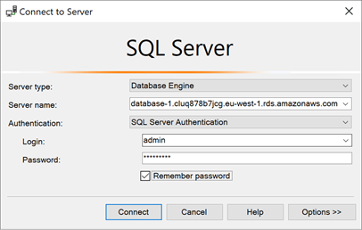 Connecting to the SQL Server Instance