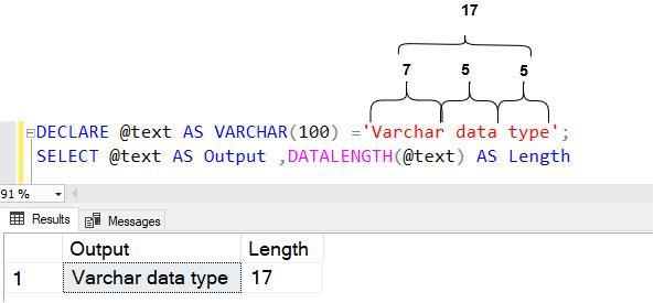 VARCHAR [ ( n | max ) ] in SQL