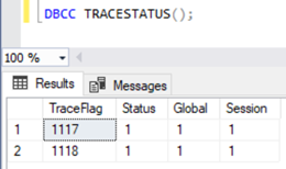 list of trace flags enabled in an instance of SQL Server
