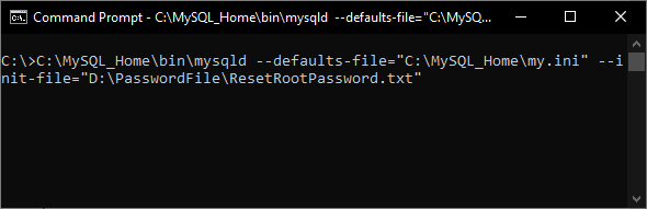 file named ResetRootPassword.txt in the D:\PasswordFile directory
