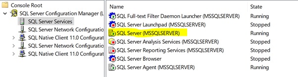 Expand SQL Server Services