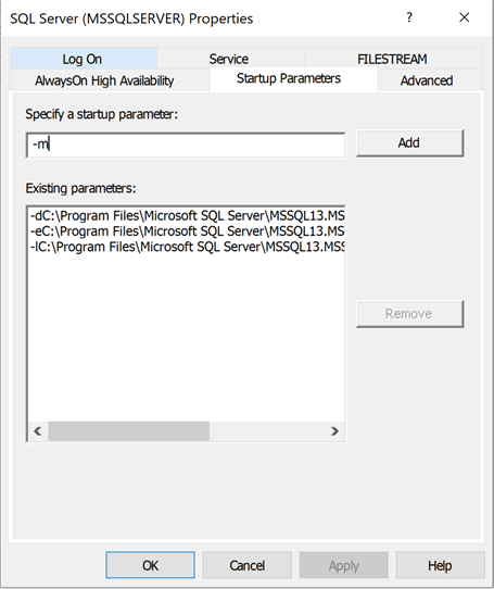 restart the SQL Server Service for the changes to take effect
