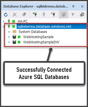 Successfully Connected Azure SQL Database