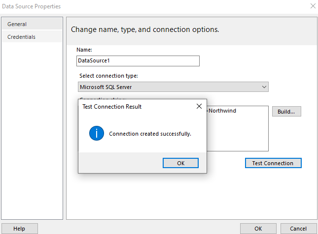 Change name, type and connection options