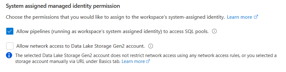 System assigned managed identity permission