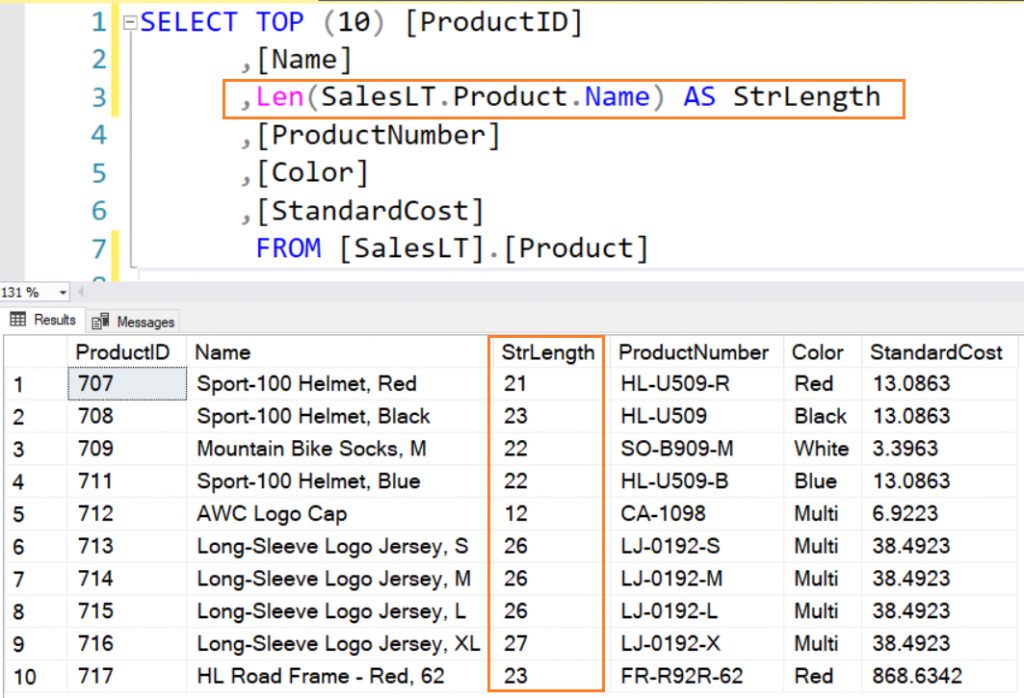 monster Okkernoot wees onder de indruk Exploring SQL Server LEN() Function - {coding}Sight