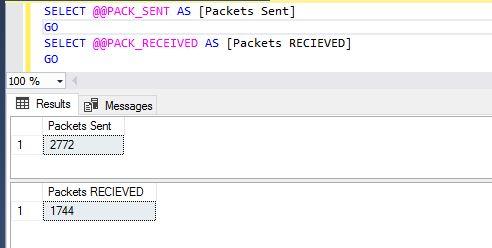 output packets to read or written by SQL Server